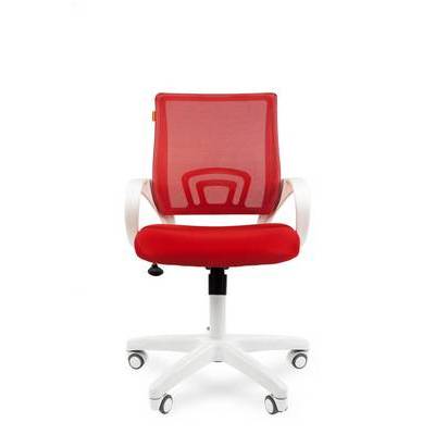 Chairman 696 White (Ткань TW-19 красная/сетка красная) Офисное кресло
