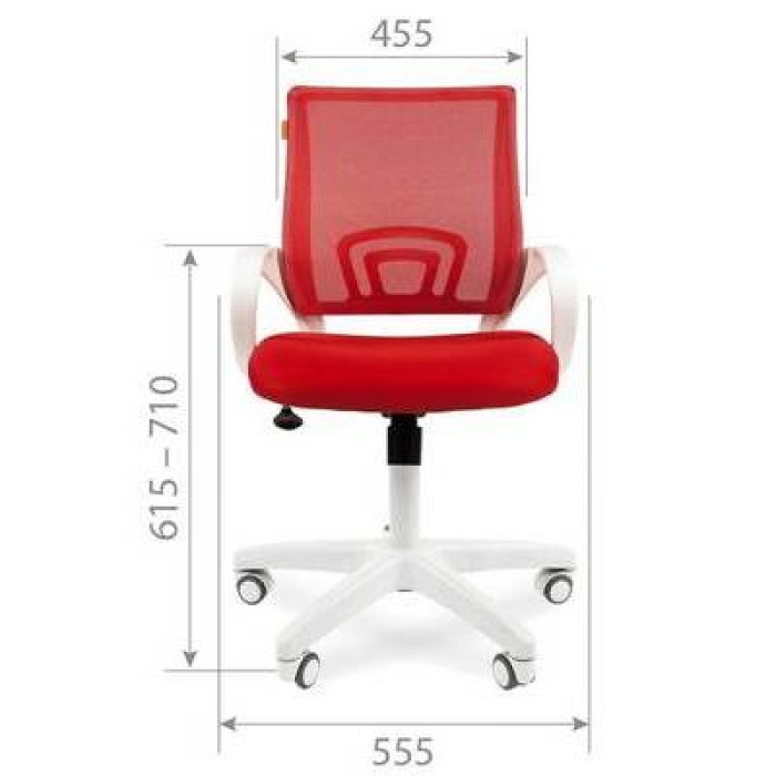 Chairman 696 White Офисное кресло в красной TW-19 ткани с красной сеткой