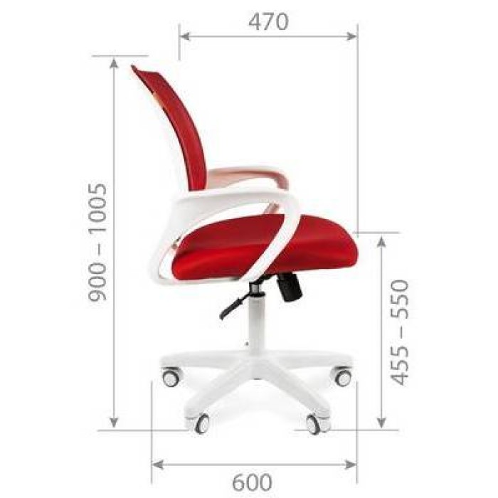 Chairman 696 White Офисное кресло в красной TW-19 ткани с красной сеткой
