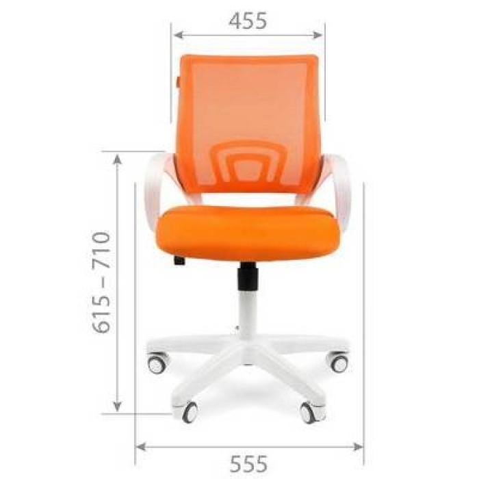 Chairman 696 White Офисное кресло в оранжевой TW-16 ткани с оранжевой сеткой