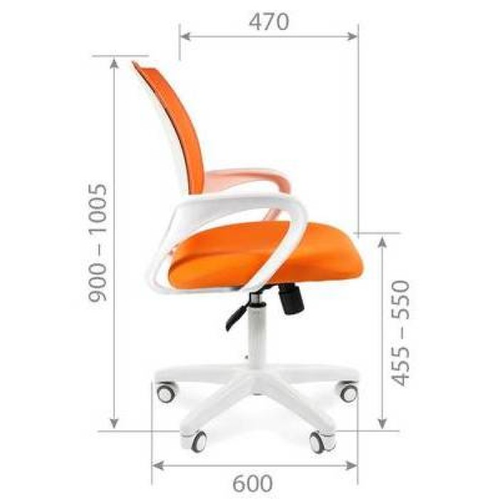 Chairman 696 White Офисное кресло в оранжевой TW-16 ткани с оранжевой сеткой