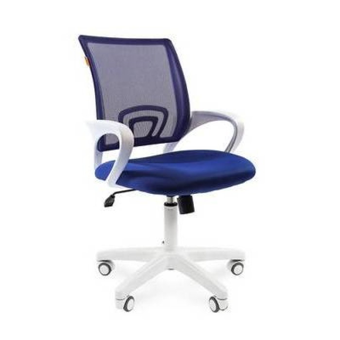 Chairman 696 White Офисное кресло в синей TW-10 ткани с синей сеткой