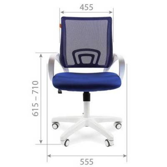 Chairman 696 White Офисное кресло в синей TW-10 ткани с синей сеткой