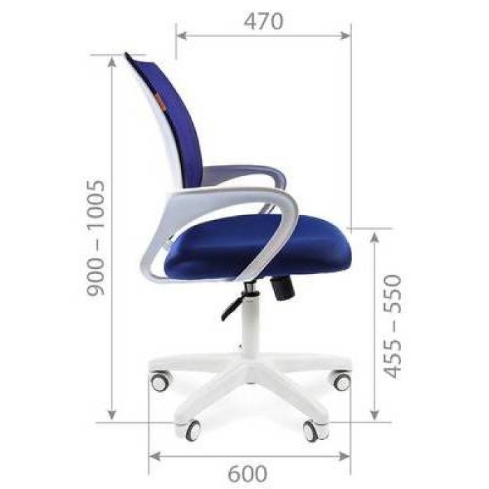 Chairman 696 White Офисное кресло в синей TW-10 ткани с синей сеткой