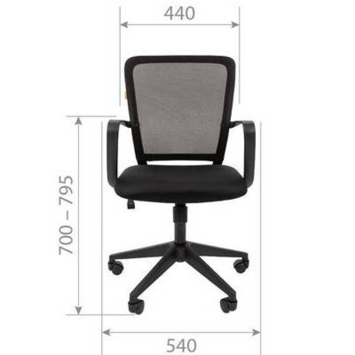 Chairman 698 Офисное кресло в черной TW-11 ткани, сетка черная