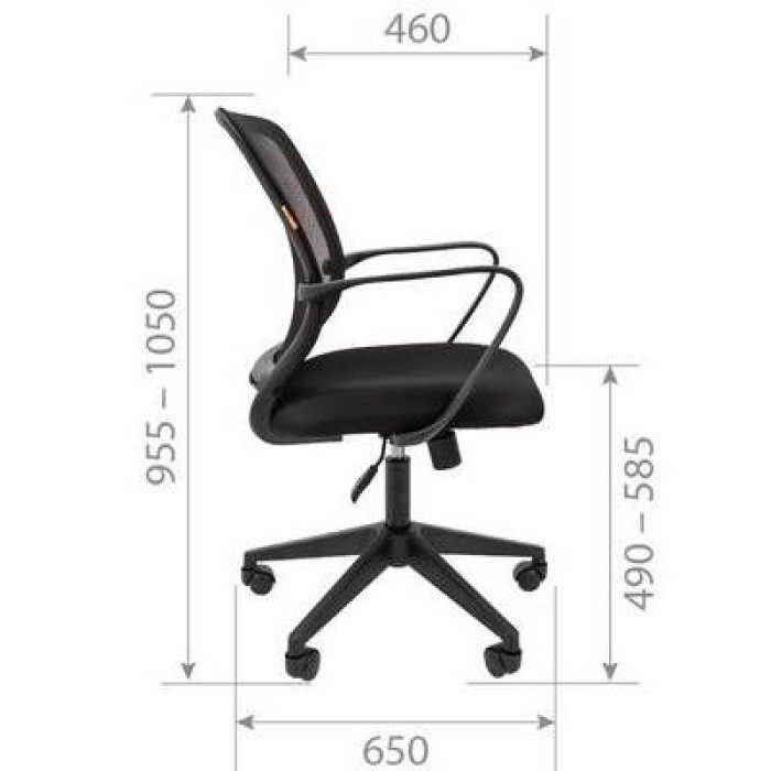 Chairman 698 Офисное кресло в черной TW-11 ткани, сетка черная