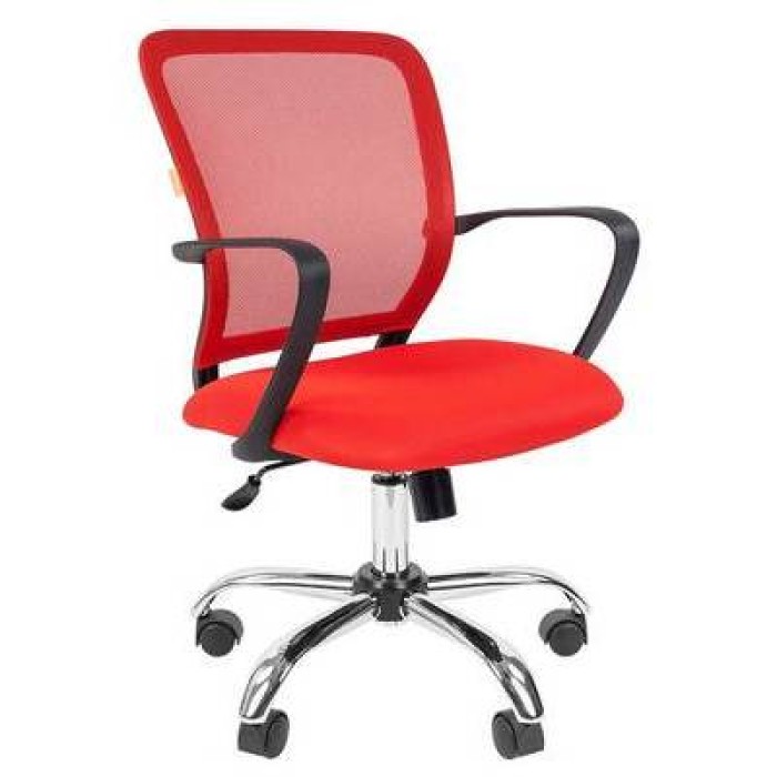 Chairman 698 Chrome Офисное кресло в красной TW-19 ткани с красной сеткой