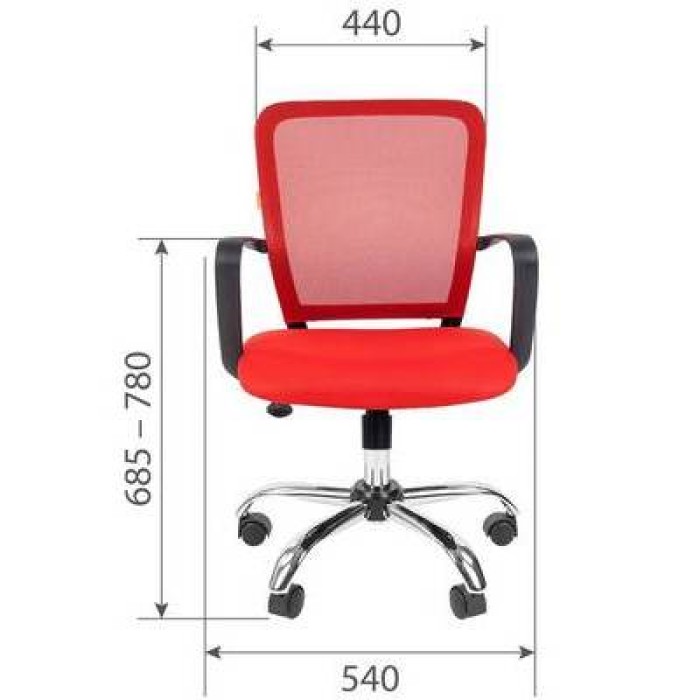 Chairman 698 Chrome Офисное кресло в красной TW-19 ткани с красной сеткой
