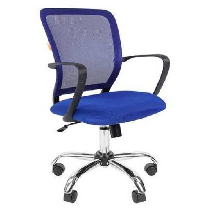 Chairman 698 Chrome Офисное кресло в синей TW-10 ткани с синей сеткой