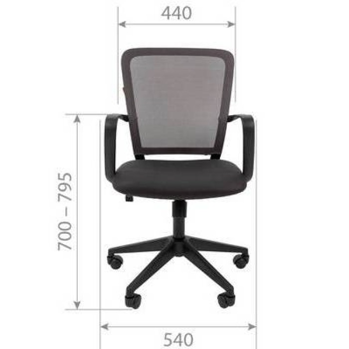 Chairman 698 Офисное кресло в серой TW-12 ткани с серой сеткой
