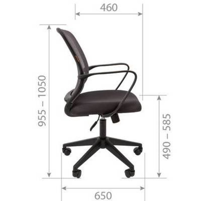Chairman 698 Офисное кресло в серой TW-12 ткани с серой сеткой