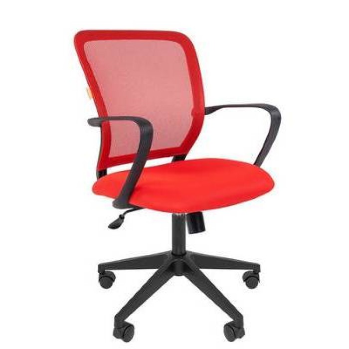 Chairman 698 Офисное кресло в красной TW-19 ткани с красной сеткой