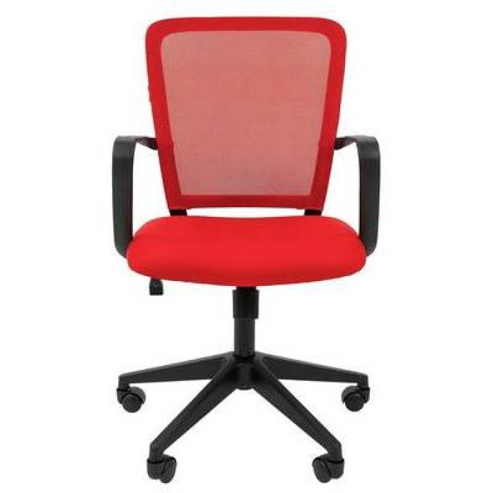 Chairman 698 Офисное кресло в красной TW-19 ткани с красной сеткой