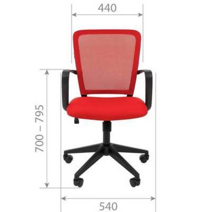 Chairman 698 Офисное кресло в красной TW-19 ткани с красной сеткой