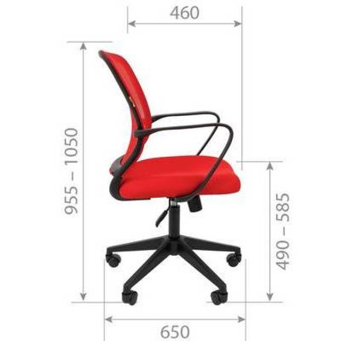 Chairman 698 Офисное кресло в красной TW-19 ткани с красной сеткой