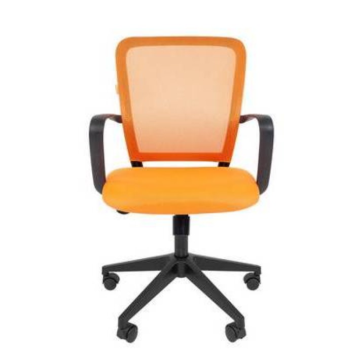 Chairman 698 Офисное кресло в оранжевой TW-16 ткани с оранжевой сеткой