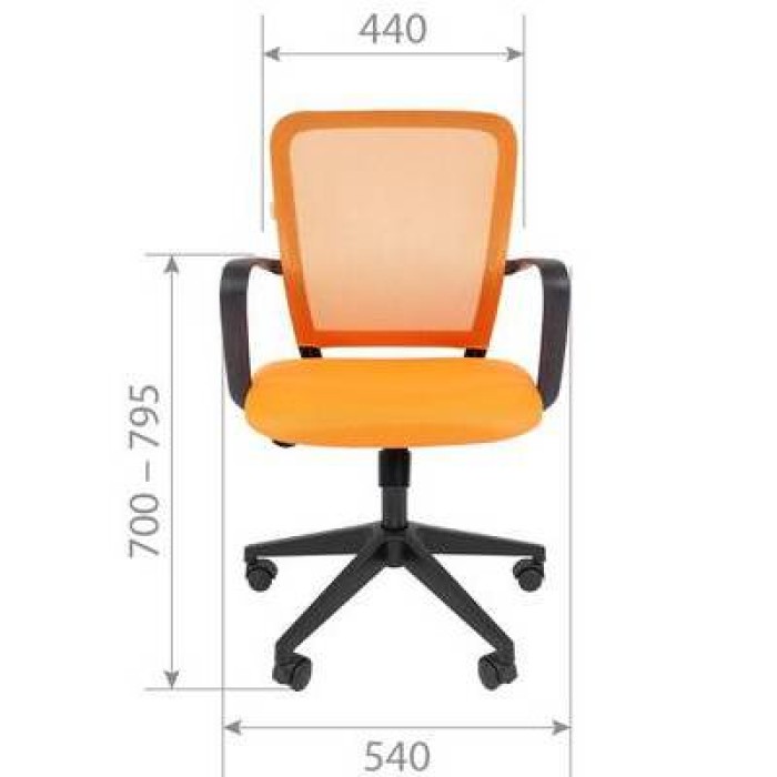 Chairman 698 Офисное кресло в оранжевой TW-16 ткани с оранжевой сеткой