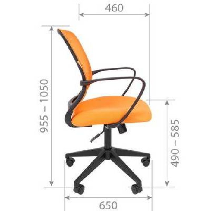 Chairman 698 Офисное кресло в оранжевой TW-16 ткани с оранжевой сеткой
