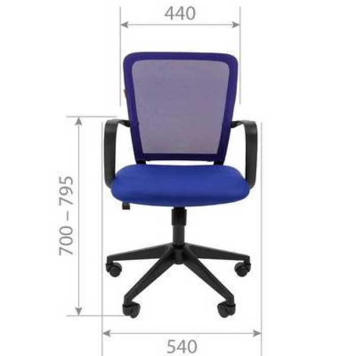 Chairman 698 Офисное кресло в синей TW-10 ткани с синей сеткой
