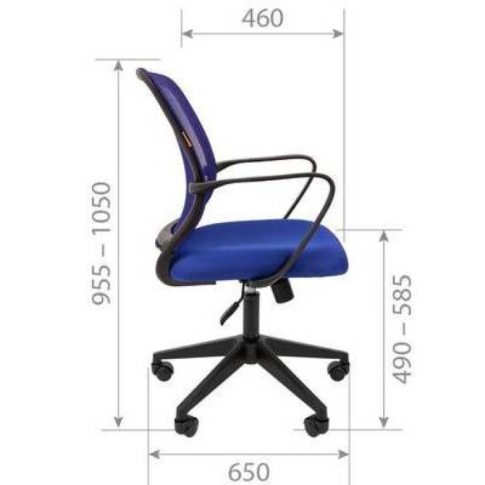 Chairman 698 Офисное кресло в синей TW-10 ткани с синей сеткой
