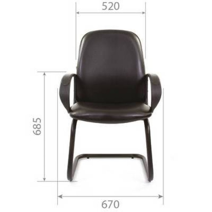 Chairman 279V Эко кресло для переговоров в черной экокоже