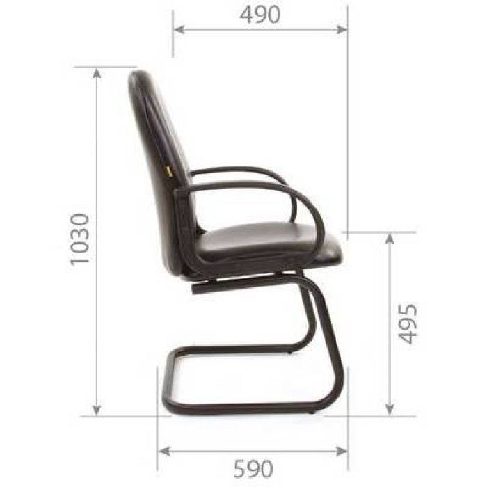 Chairman 279V Эко кресло для переговоров в черной экокоже