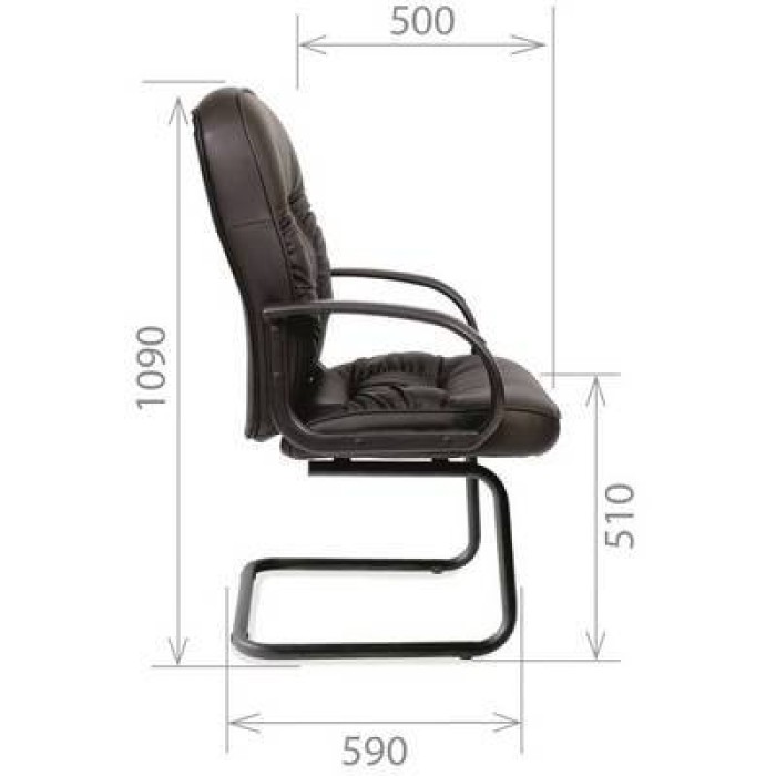 Chairman 416V кресло для переговорной в черной экокоже