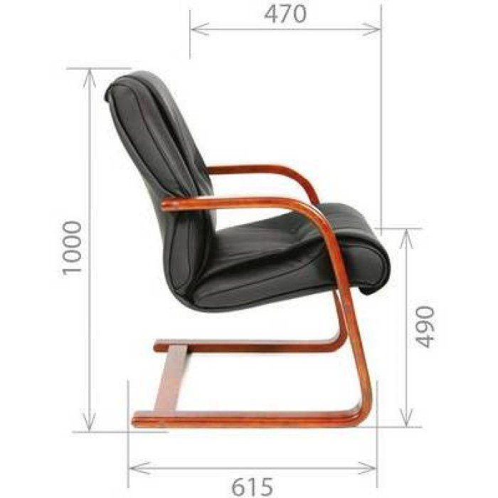 Chairman 653V конференц-кресло, черная кожа