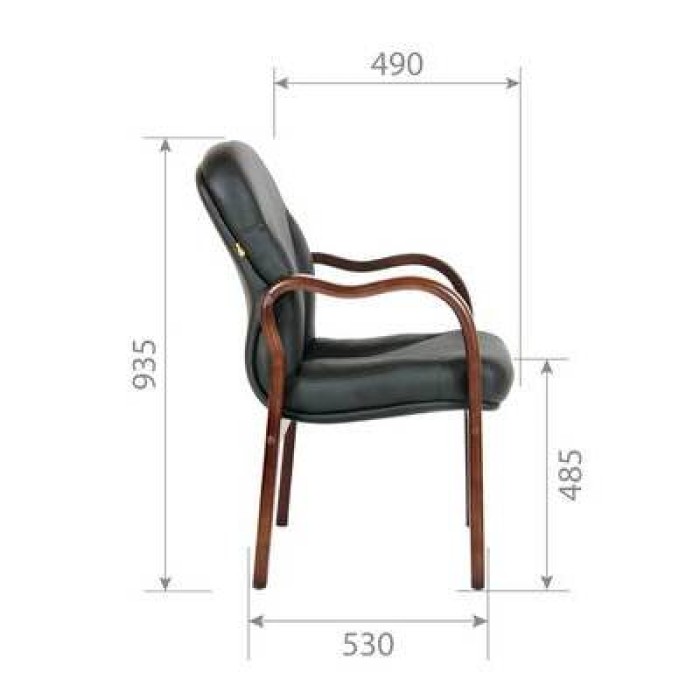 Chairman 658 кресло посетителя, черная кожа