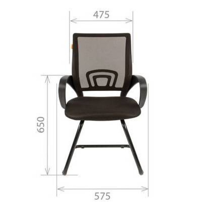 Chairman 696V кресло в переговорную в черной ткани TW-11, сетка черная