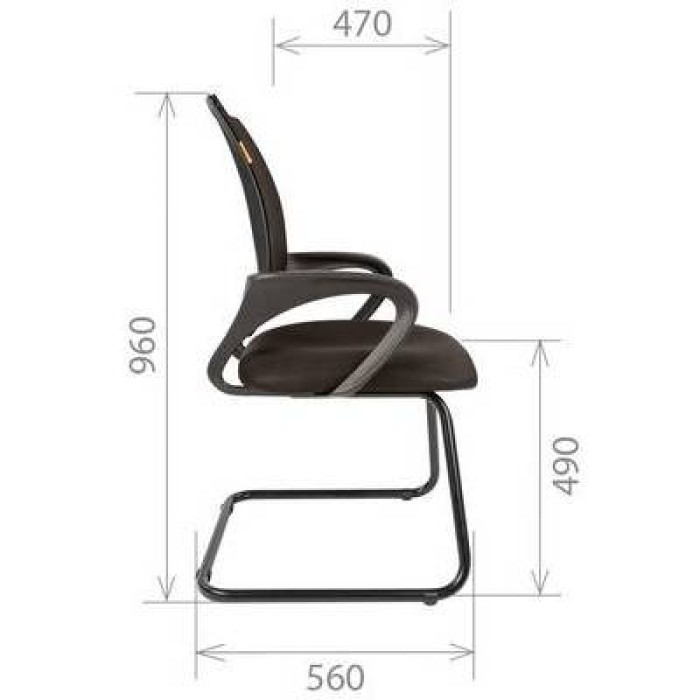 Chairman 696V кресло в переговорную в черной ткани TW-11, сетка черная