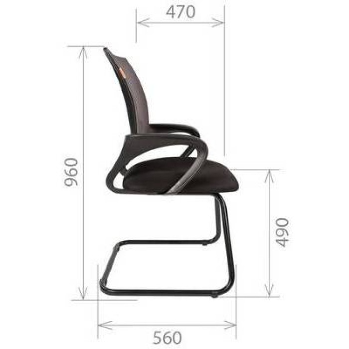 Chairman 696V конференц-кресло в черной ткани TW-11, сетка серая