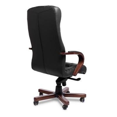 Atlant A (Черная кожа/темный орех) Кресло руководителя