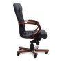 Atlant B (Черная кожа/темный орех) Кресло руководителя