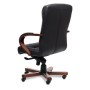 Atlant B (Черная кожа/темный орех) Кресло руководителя