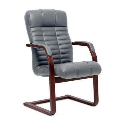 Atlant C (Серая кожа/темный орех) Конференц-кресло