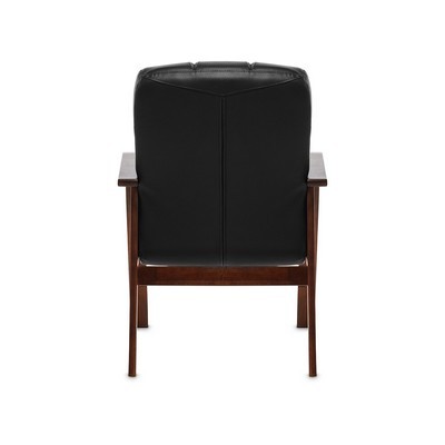 Atlant D (Черная кожа/темный орех) Конференц-кресло