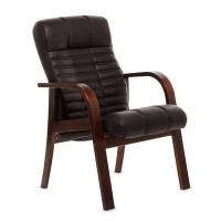 Atlant D (Коричневая кожа/темный орех) Конференц-кресло