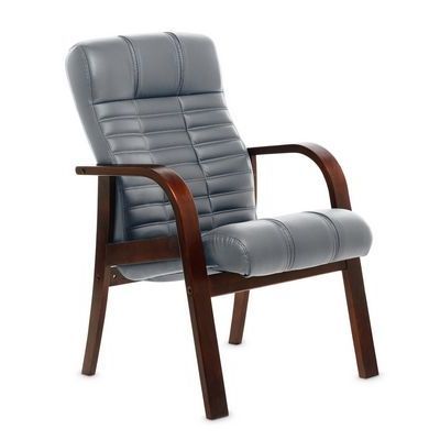 Atlant D (Серая кожа/темный орех) Конференц-кресло