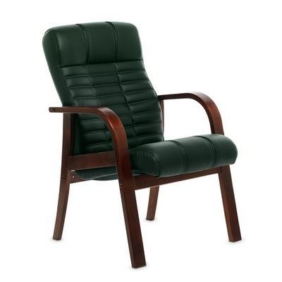 Atlant D (Зеленая кожа/темный орех) Конференц-кресло
