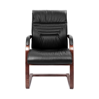 Basel C (Черная кожа/темный орех) Конференц-кресло