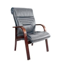 Basel D (Серая кожа/темный орех) Конференц-кресло