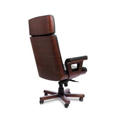 Cadis A (Черная кожа/темный орех) Кресло руководителя