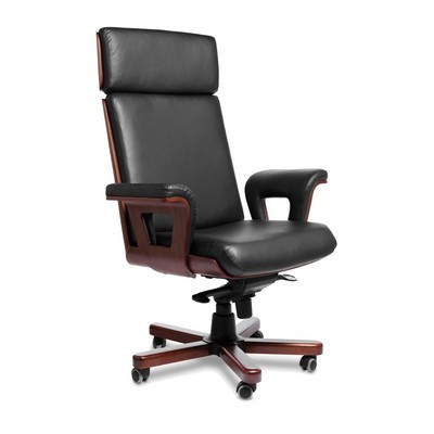Cadis A (Черная кожа/темный орех) Кресло руководителя
