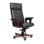 Cadis A (Черная кожа/темный орех) Кресло руководителя