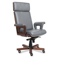 Cadis A (Серое кожа/темный орех) Кресло руководителя