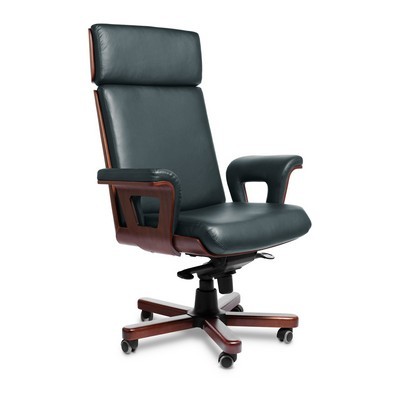 Cadis A (Зеленая кожа/темный орех) Кресло руководителя