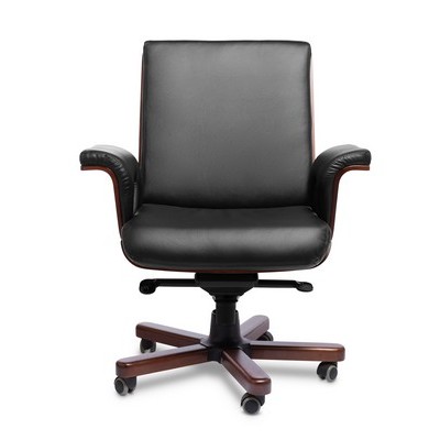 Cadis B (Черная кожа/темный орех) Кресло руководителя