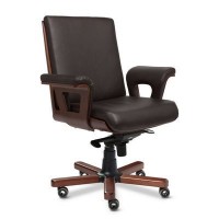 Cadis B (Коричневая кожа/темный орех) Кресло руководителя