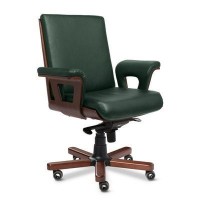 Cadis B (Зеленая кожа/темный орех) Кресло руководителя